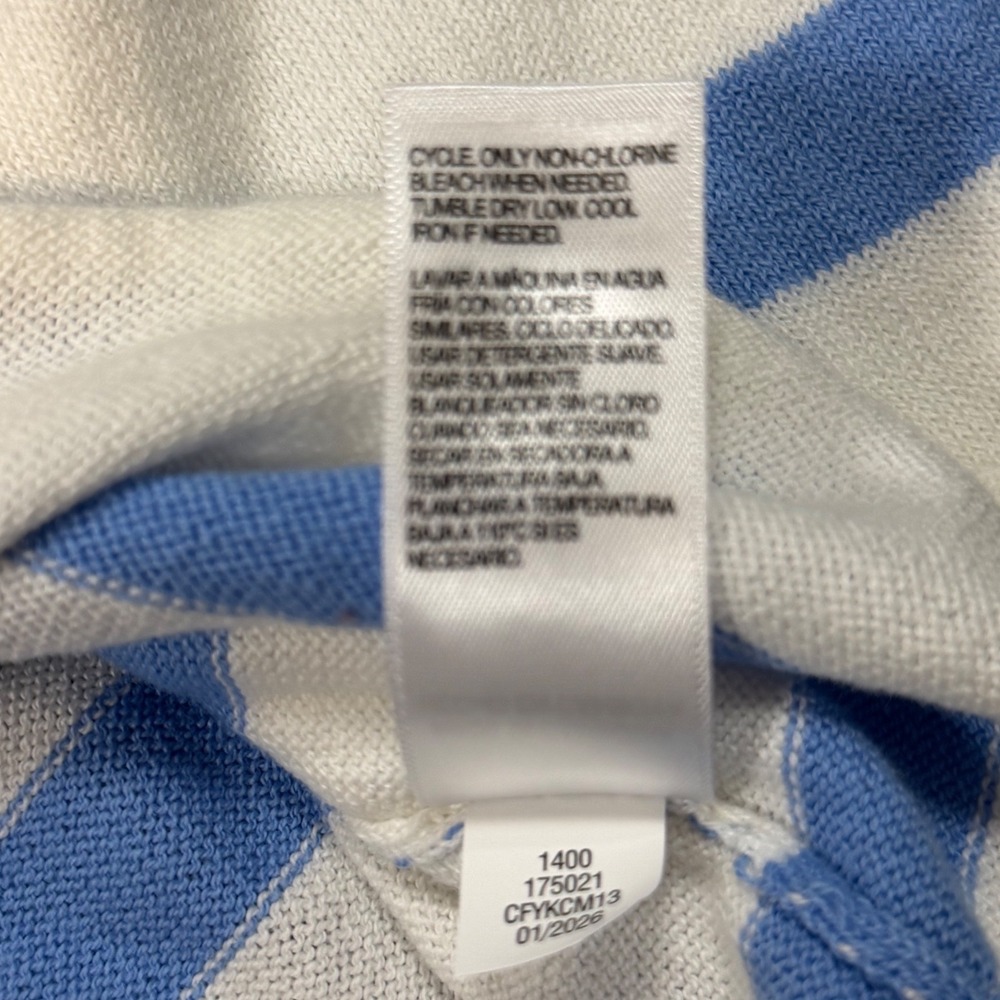Aeropostale Women's Blue White Striped Off The Shoulder Cotton Sweater M NWT - Picture 2 of 10